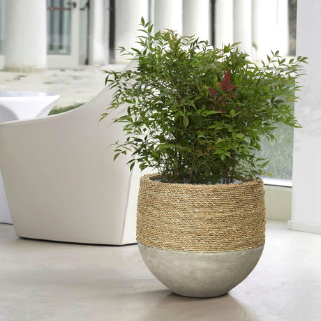 LH Home Nature Mixed Grass and Concrete Pot