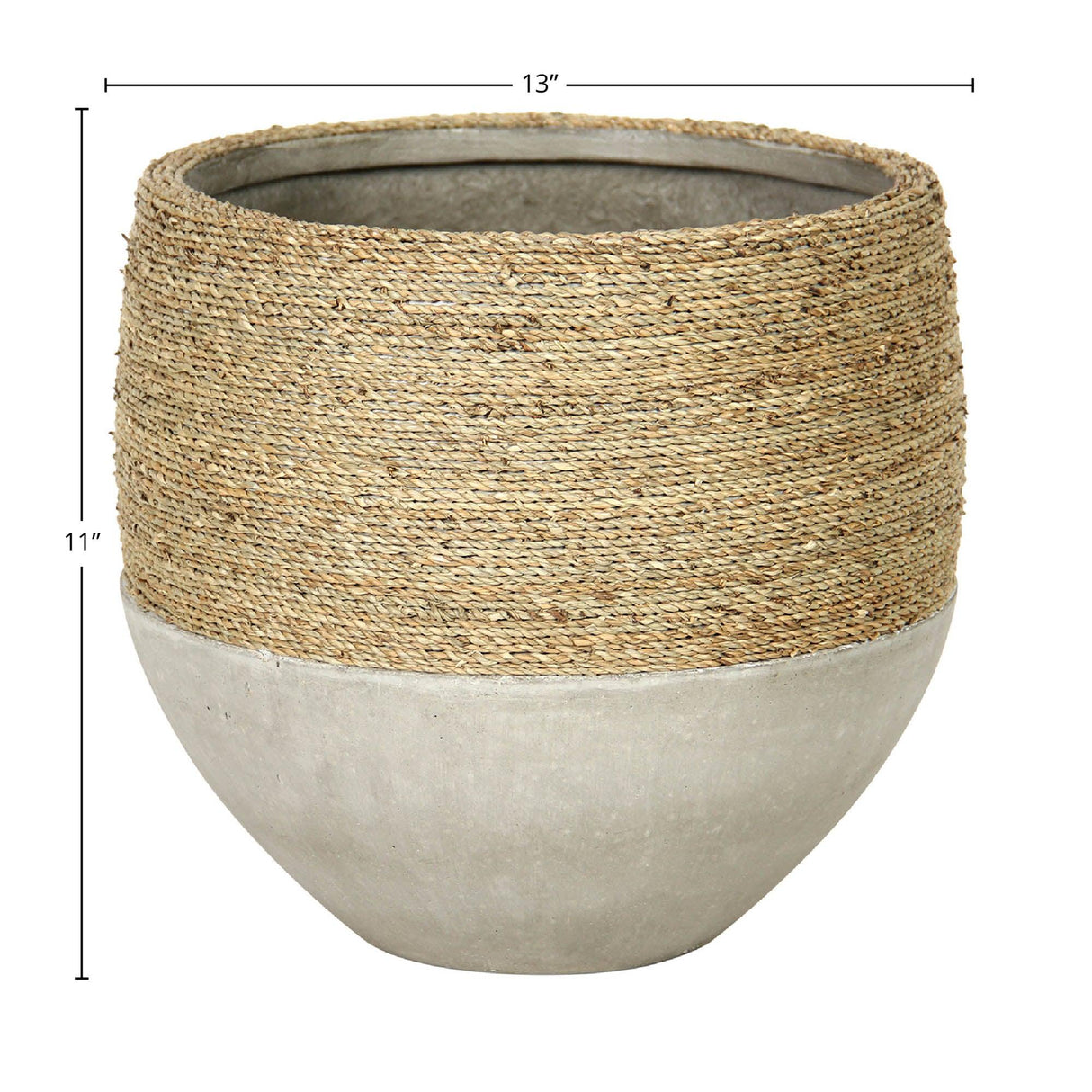 LH Home Nature Mixed Grass and Concrete Pot