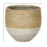 LH Home Nature Mixed Grass and Concrete Pot