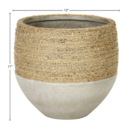 LH Home Nature Mixed Grass and Concrete Pot