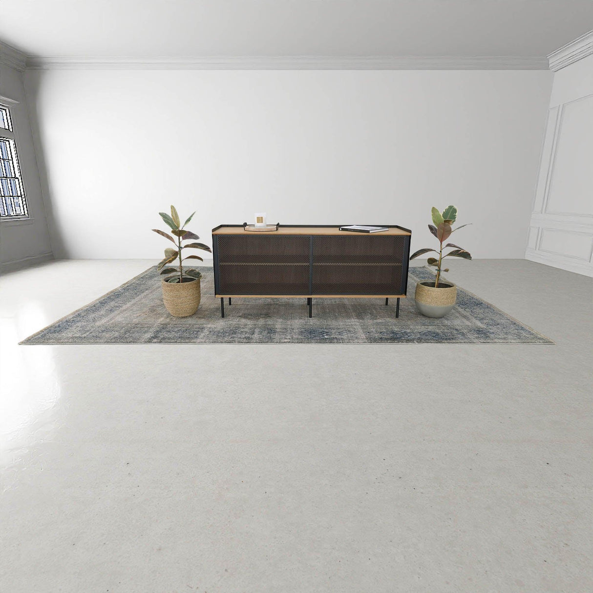 LH Home Nature Mixed Grass and Concrete Pot