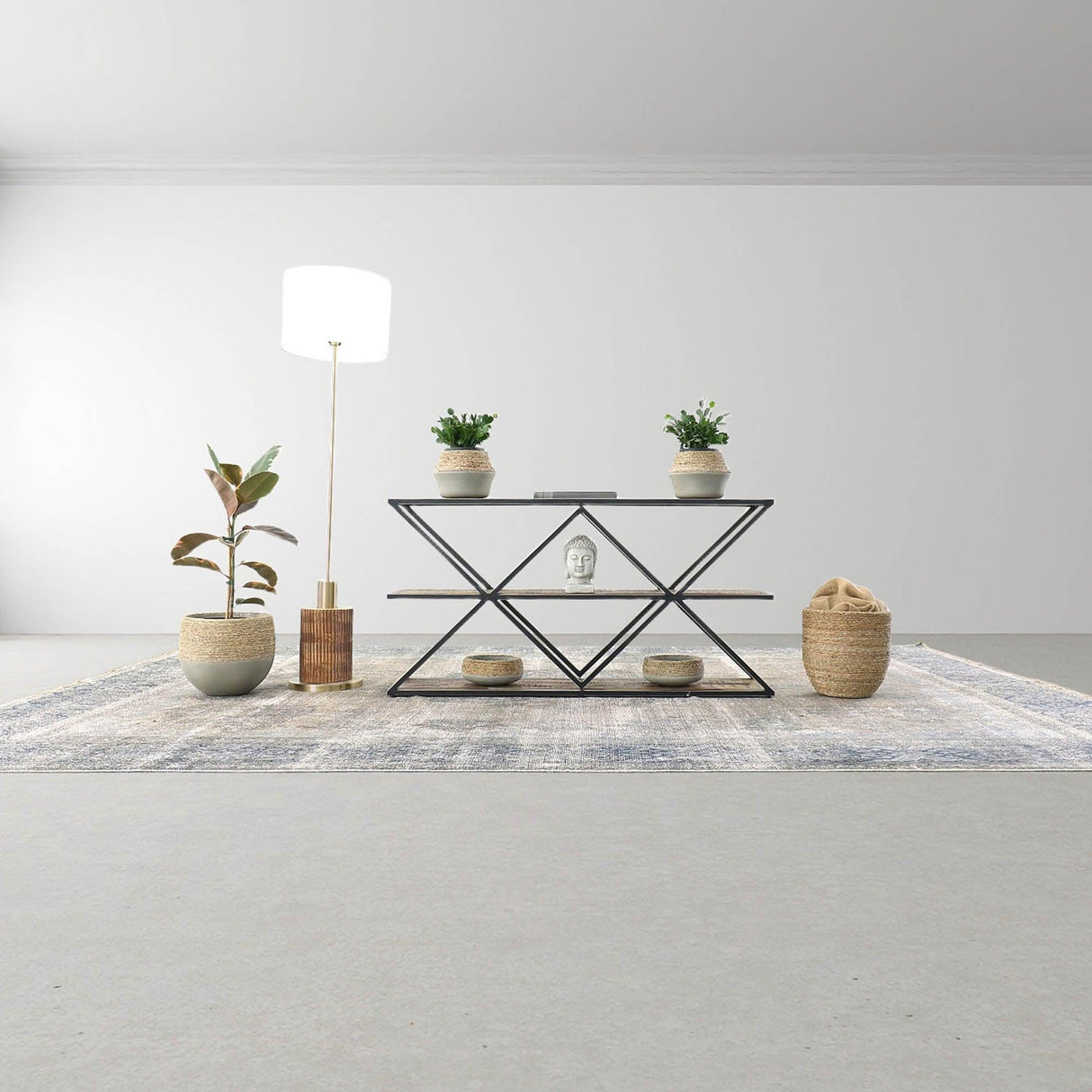 LH Home Nature Milk Jug Grass and Concrete Pot