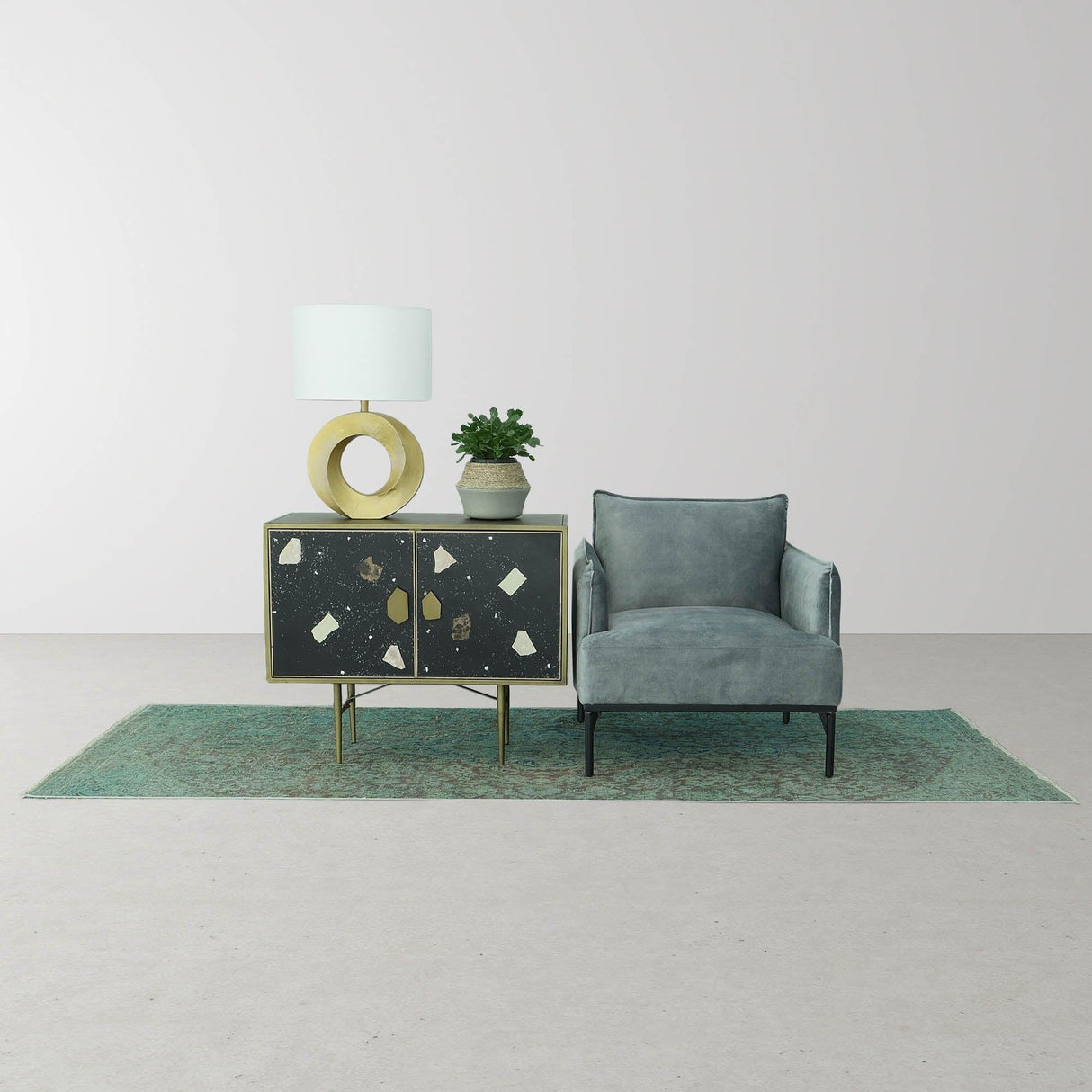 LH Home Nature Milk Jug Grass and Concrete Pot