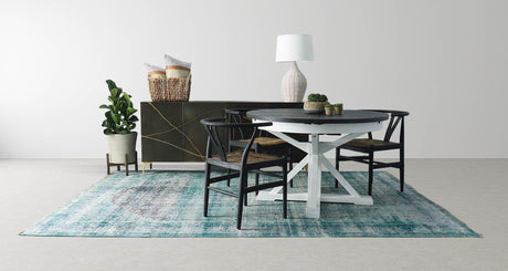 LH Home Nature Low Round Grass and Concrete Pot