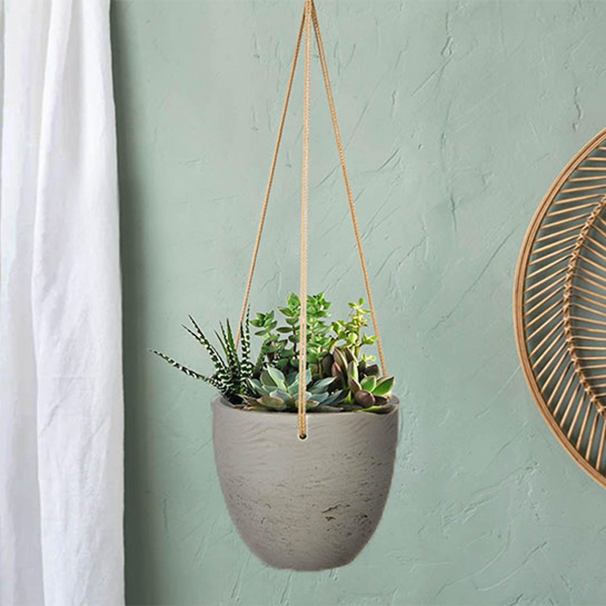 LH Home Classic Medium Hanging Pot - Cement Grey