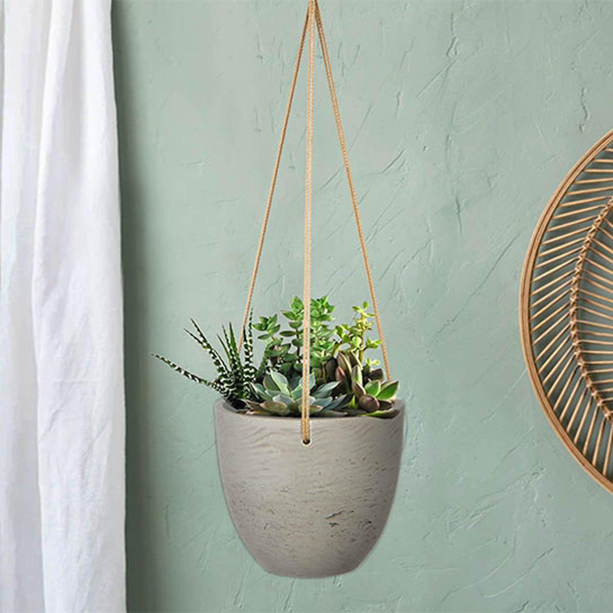 LH Home Classic Small Hanging Pot - Cement Grey