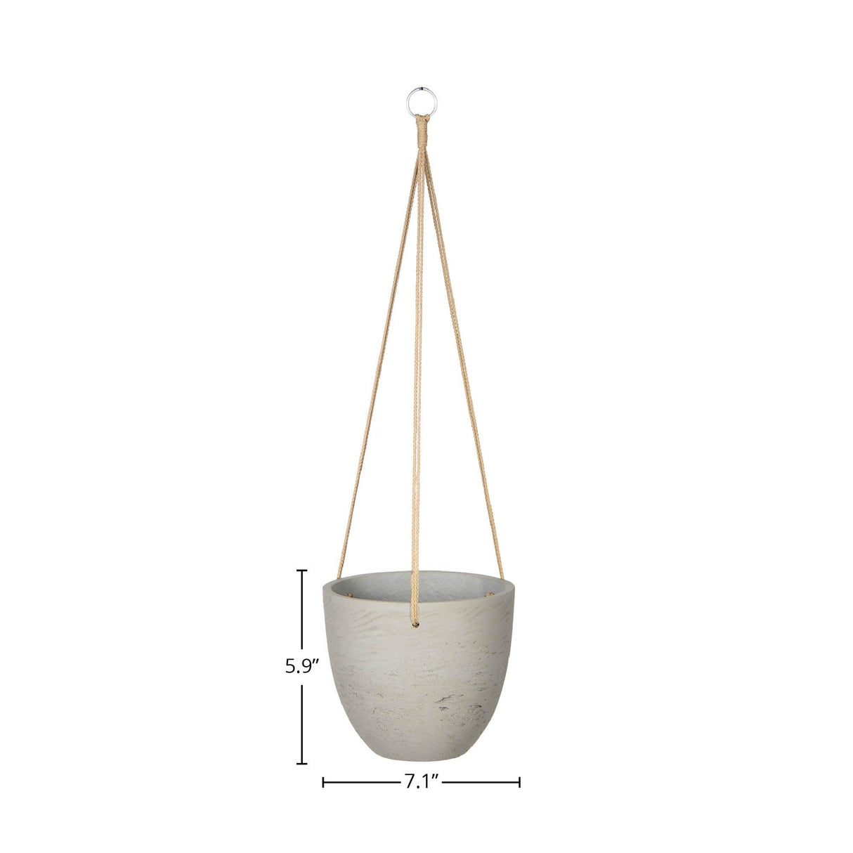 LH Home Classic Small Hanging Pot - Cement Grey
