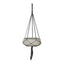 LH Home Circular Small Hanging Pot With Netting - Cement Grey