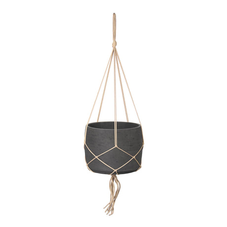 LH Home Craft Hanging Pot With Netting - Charcoal Grey