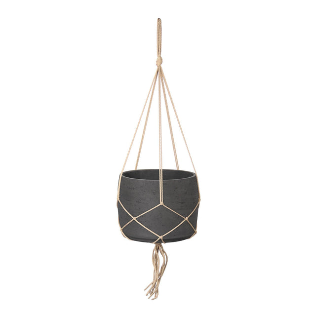 LH Home Craft Hanging Pot With Netting - Charcoal Grey