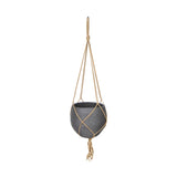 LH Home Craft Small Hanging Pot With Netting - Charcoal Grey