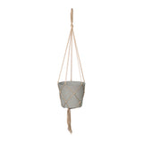 LH Home Craft Medium Hanging Pot With Netting - Cement Grey