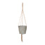 LH Home Craft Medium Hanging Pot With Netting - Cement Grey