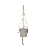 LH Home Craft Small Hanging Pot With Netting - Cement Grey