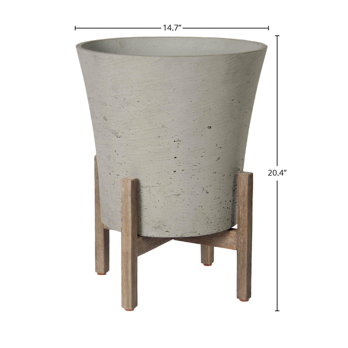 LH Home Patio Tapered Large Standing Pot - Cement Grey