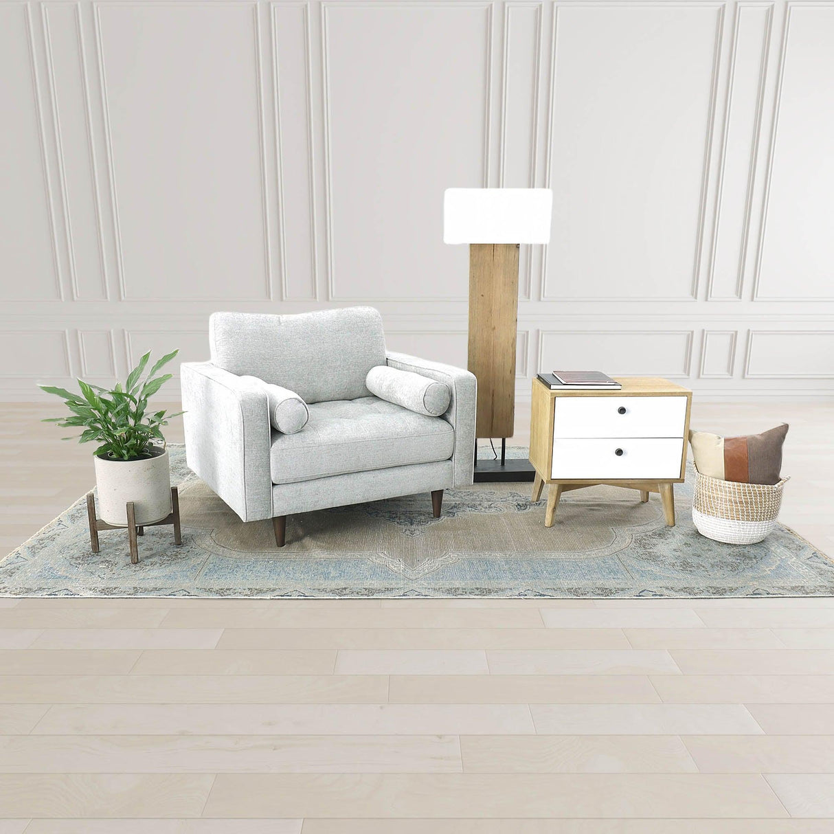 LH Home Patio Round Large Standing Pot - Cement Grey