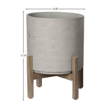 LH Home Patio Round Large Standing Pot - Cement Grey