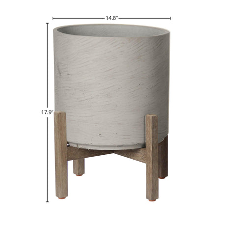 LH Home Patio Round Large Standing Pot - Cement Grey