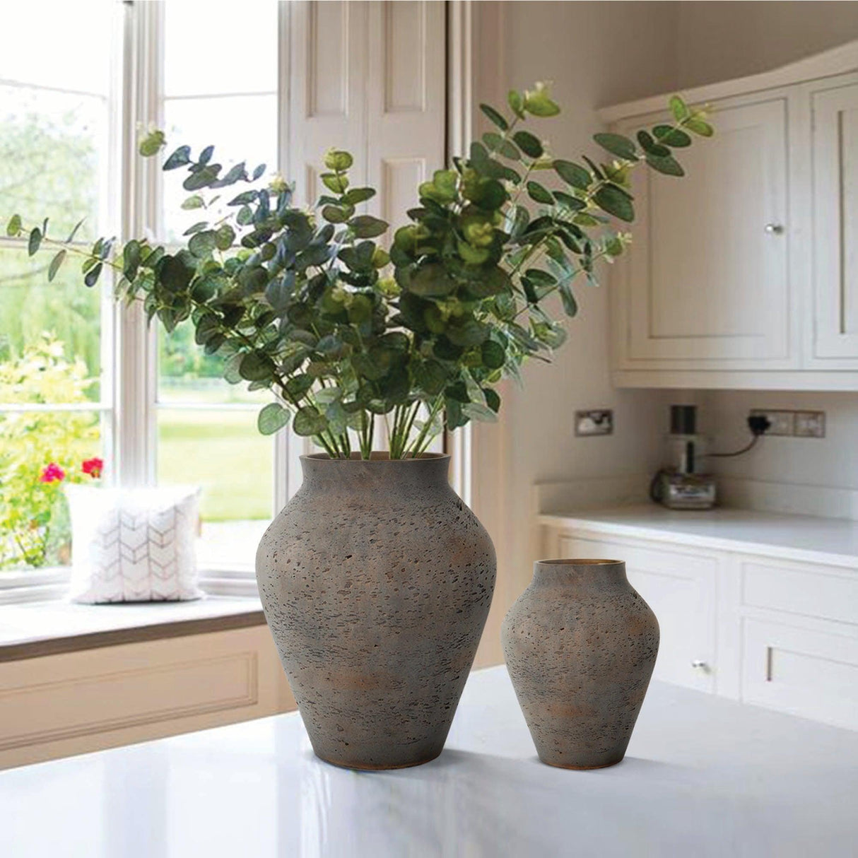 LH Home Amphora Large Vase - Rustic Brown