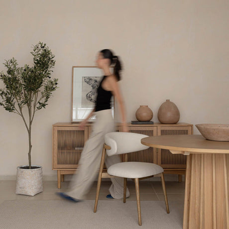 LH Home Bamboo Indoor Basket Pot White Wash