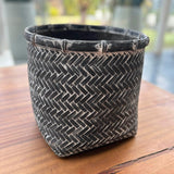 LH Home Bamboo Indoor Basket Pot - Grey Wash