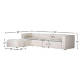 LH Home Premium Left Modular Sectional w/ Ottoman