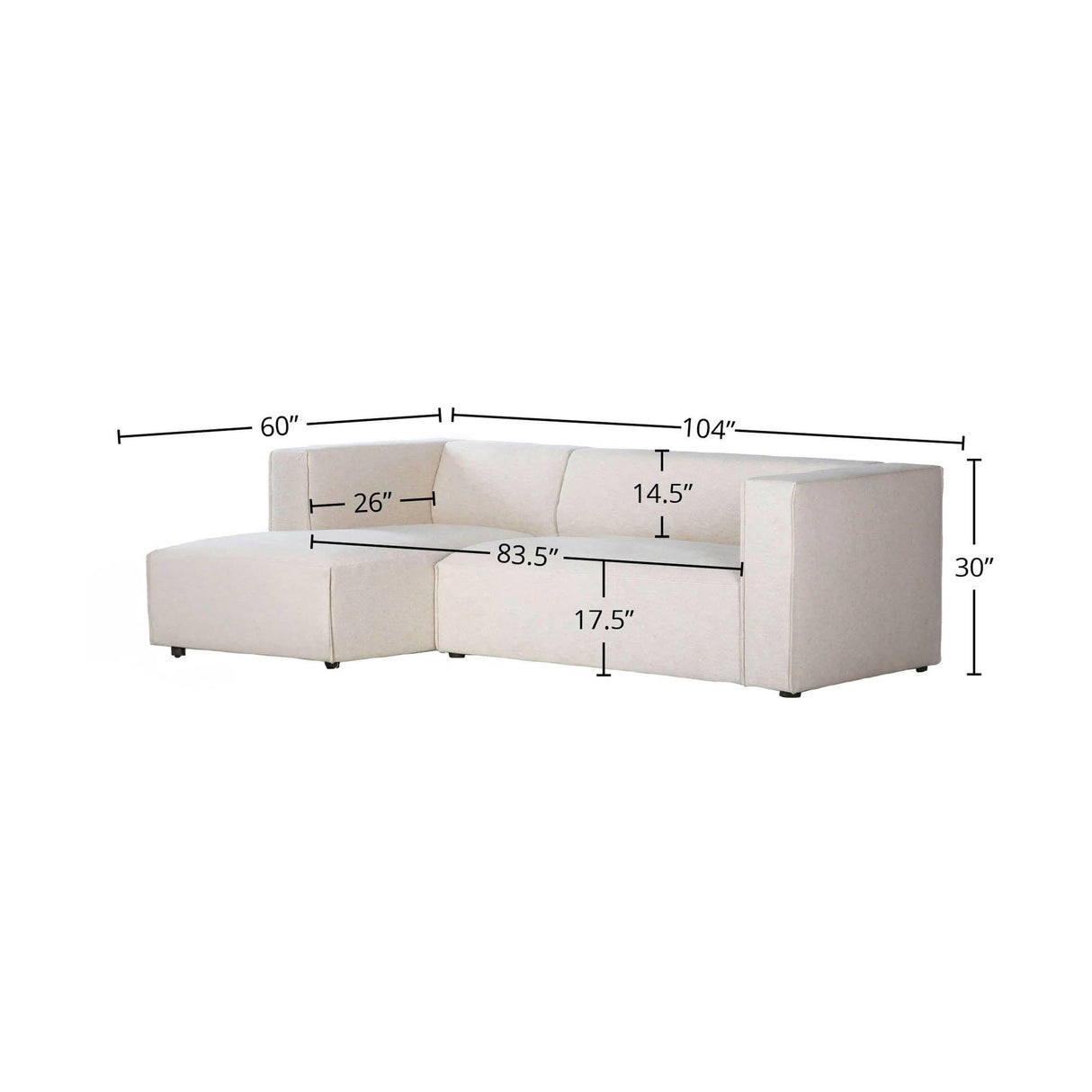 LH Home Premium Small Left Modular Sectional