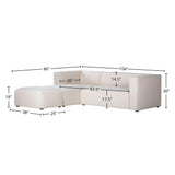 LH Home Premium Small Left Modular Sectional w/ Ottoman
