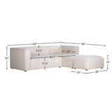 LH Home Premium Small Right Modular Sectional w/ Ottoman