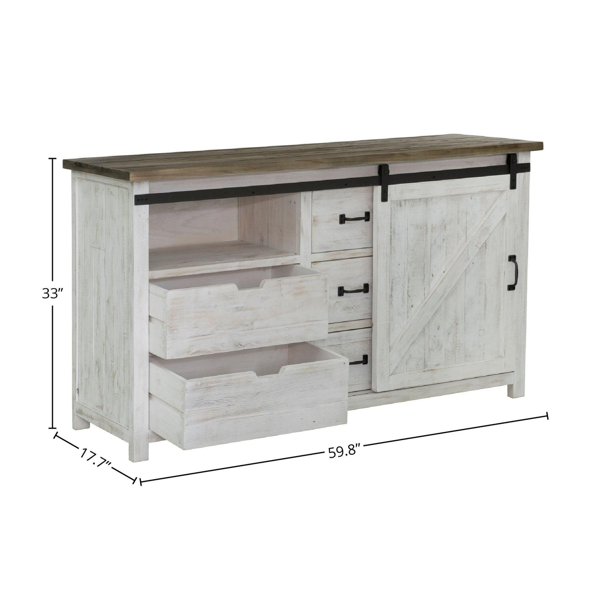 LH Home Provence 3 Drawer Dresser With 1 Door