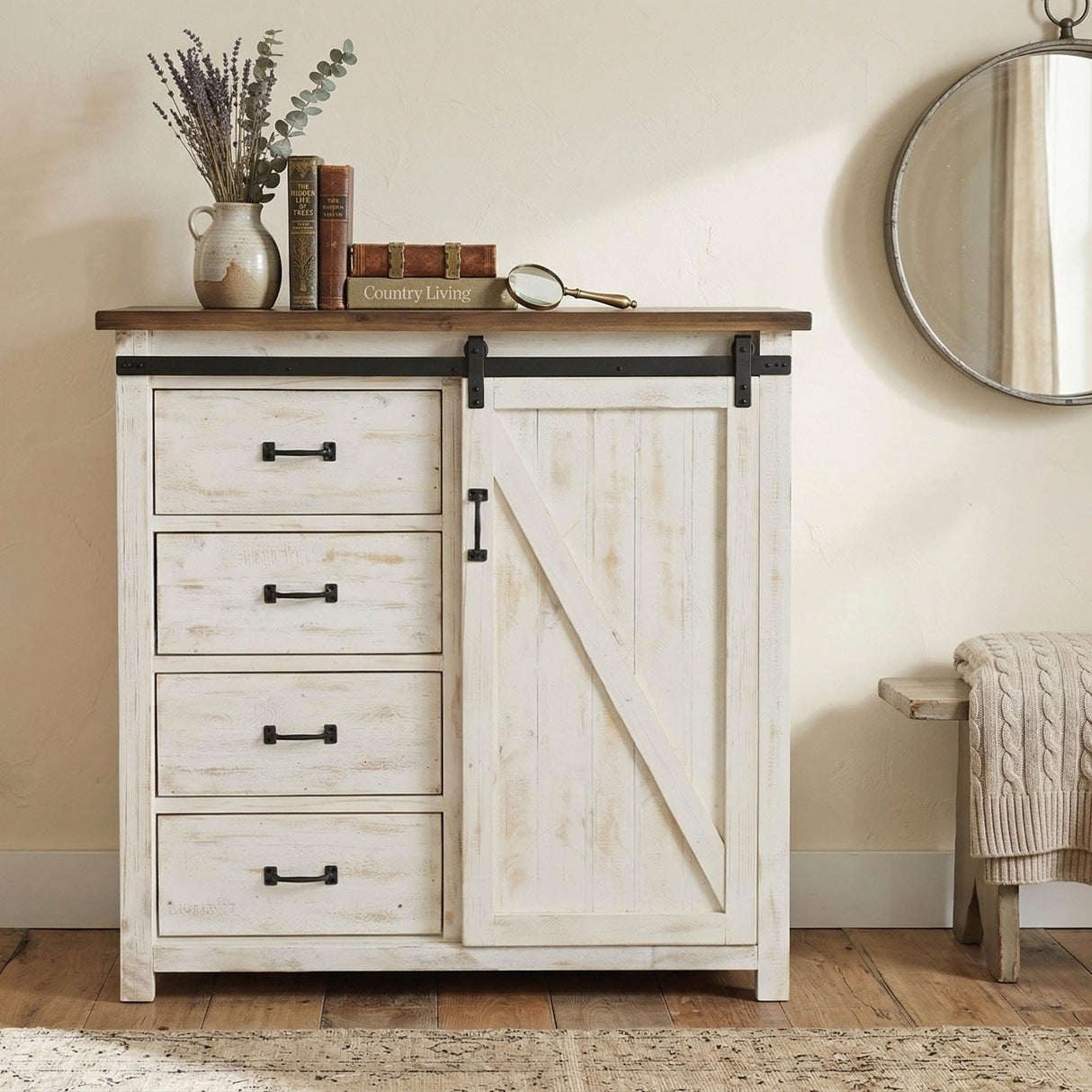 LH Home Provence 4 Drawer Chest With 1 Door