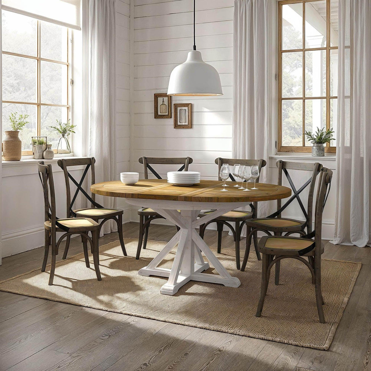 LH Home Provence Round Extension Table (47"/63")