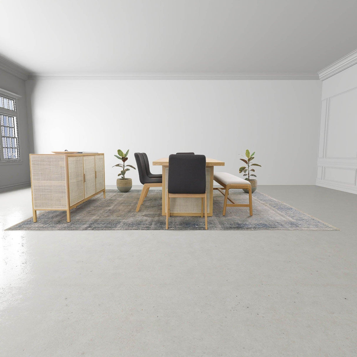 LH Home Rattan 3 Door Sideboard - Natural