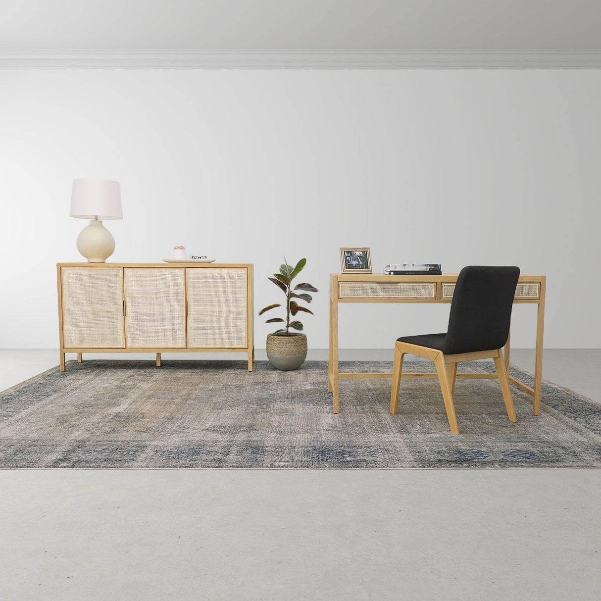LH Home Rattan 3 Door Sideboard - Natural
