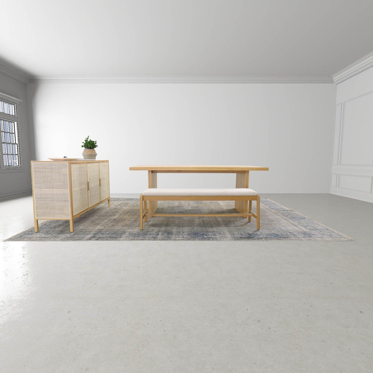 LH Home Rattan Dining Table - Natural