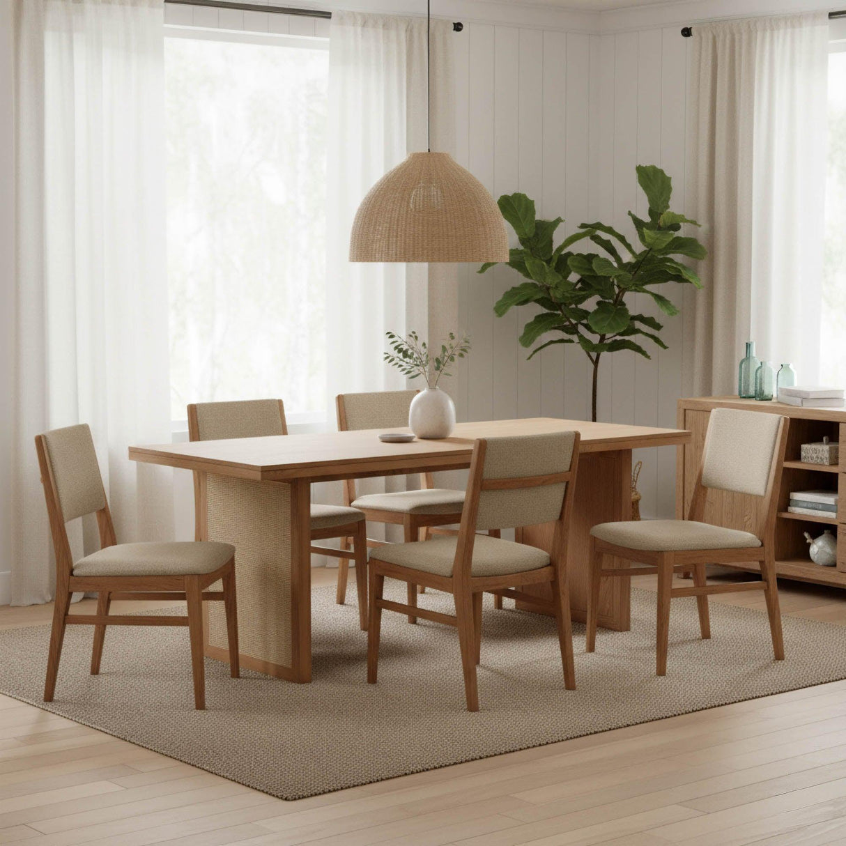 LH Home Rattan Dining Table - Natural