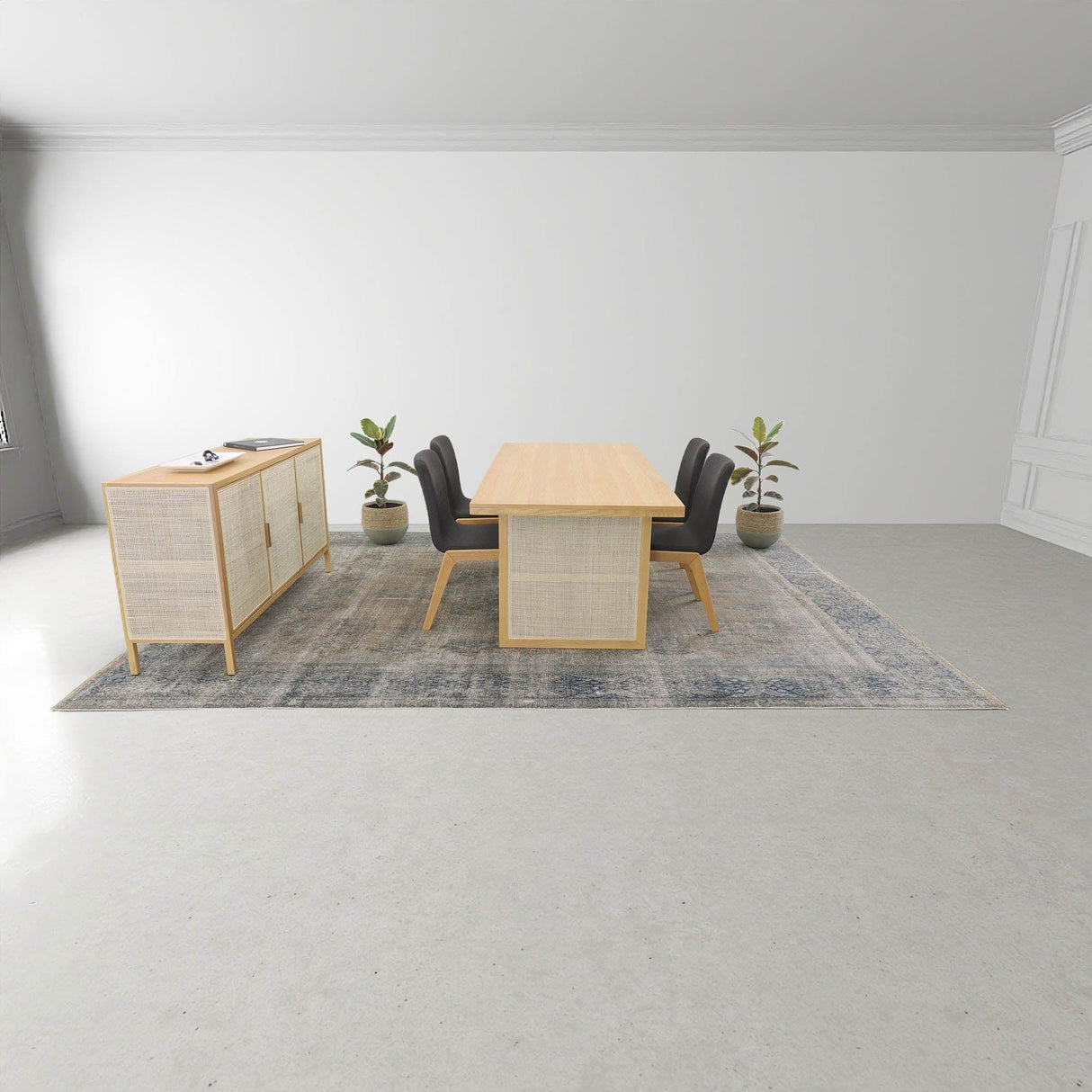 LH Home Rattan Dining Table - Natural