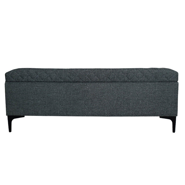 LH Home Reece Storage Bench - Charcoal Grey