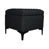 LH Home Reece Storage Ottoman - Charcoal Grey