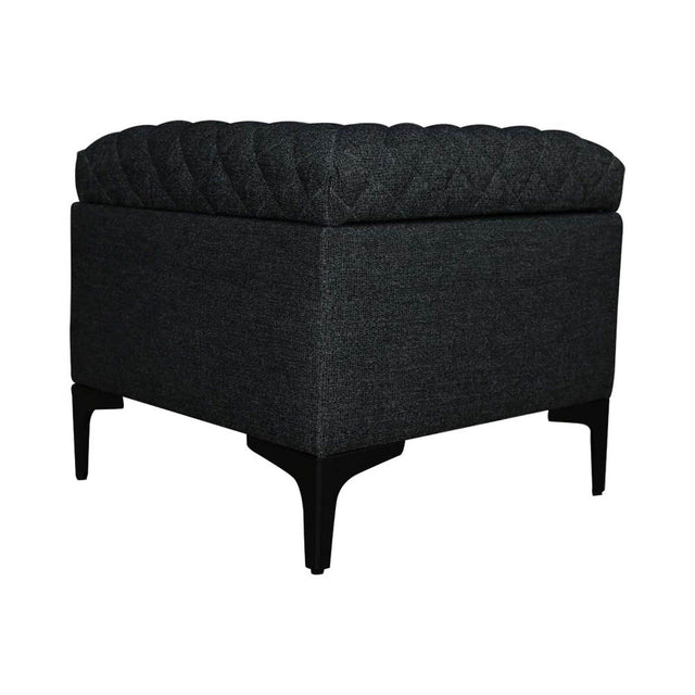 LH Home Reece Storage Ottoman - Charcoal Grey