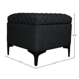 LH Home Reece Storage Ottoman - Charcoal Grey