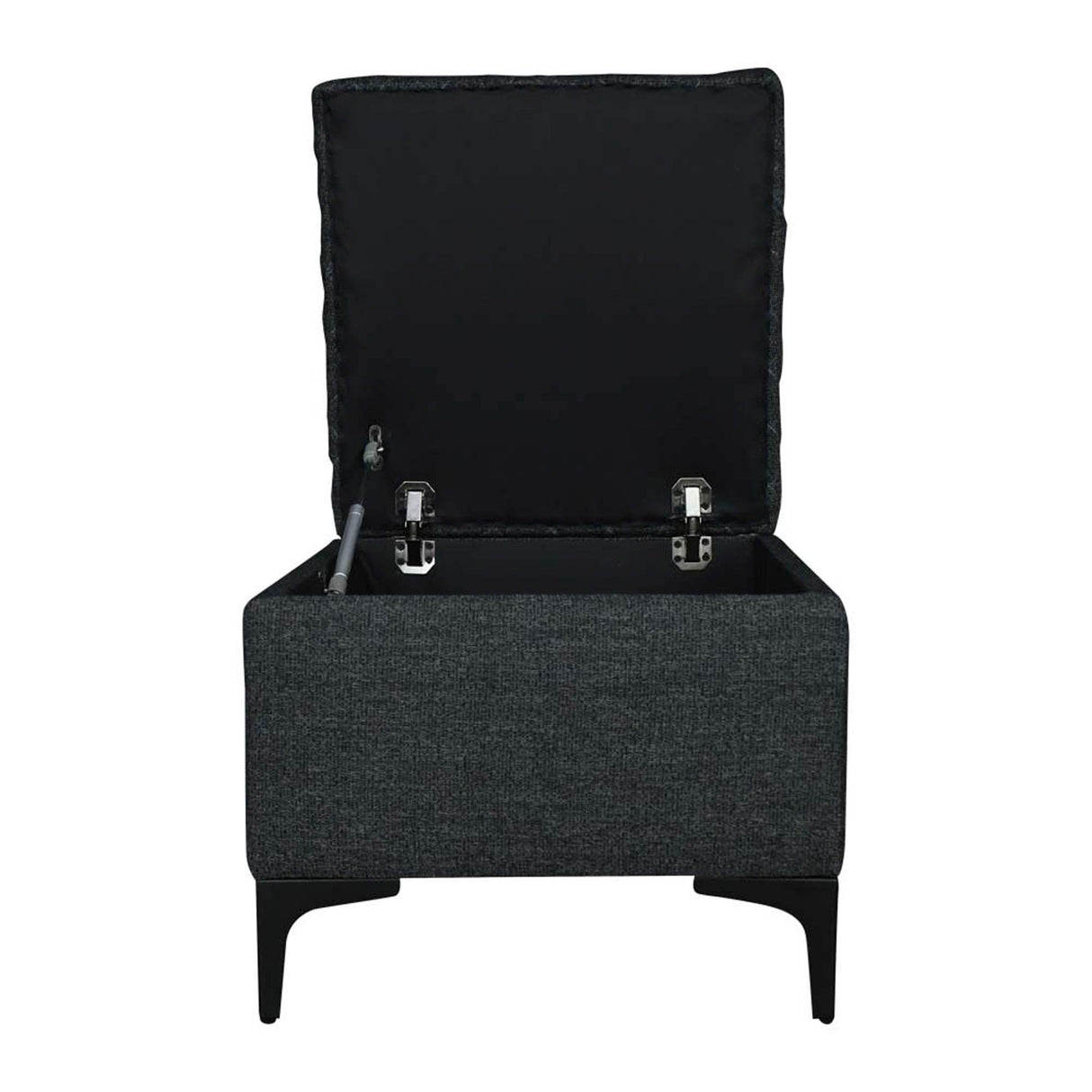 LH Home Reece Storage Ottoman - Charcoal Grey