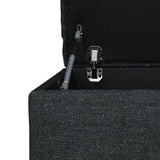 LH Home Reece Storage Ottoman - Charcoal Grey