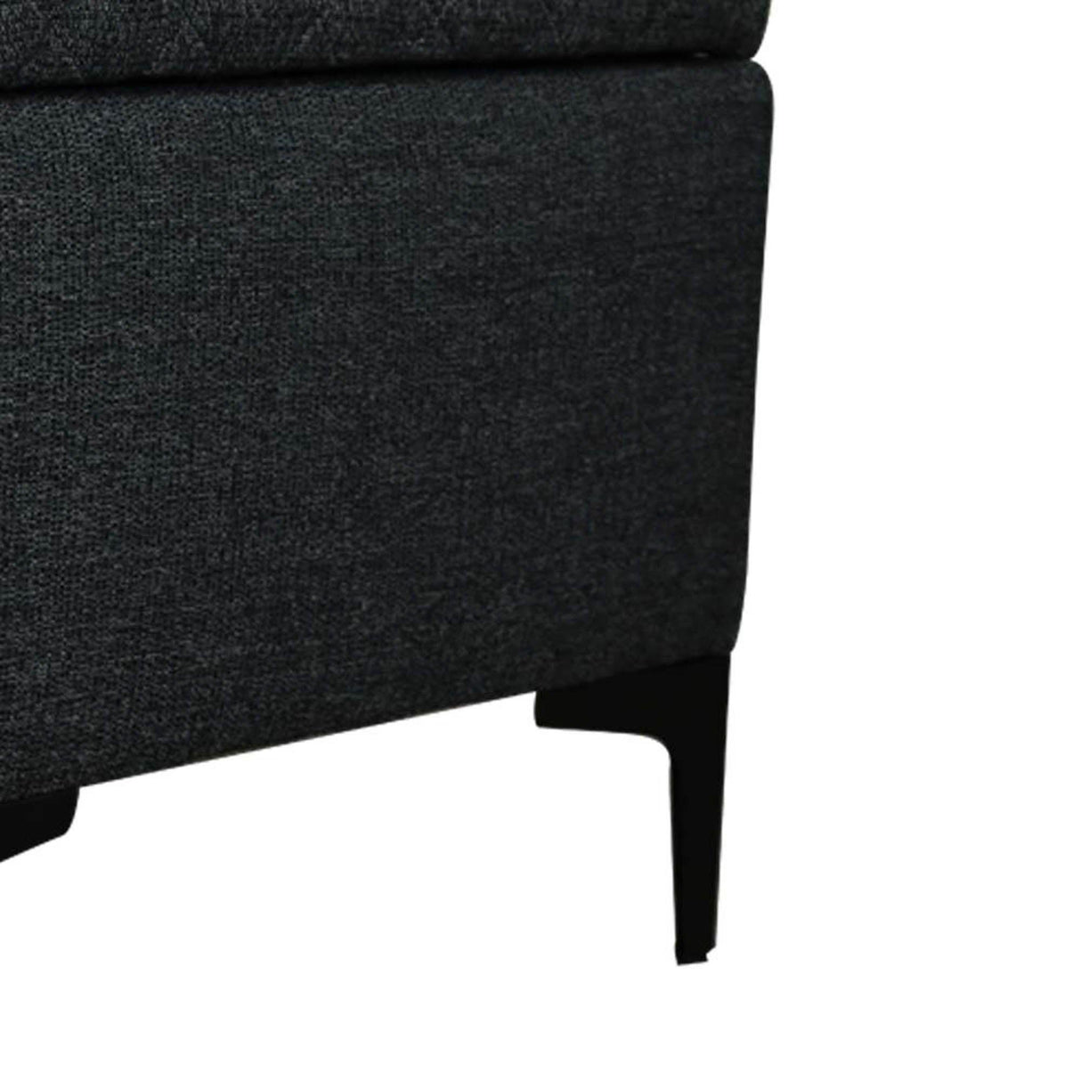 LH Home Reece Storage Ottoman - Charcoal Grey