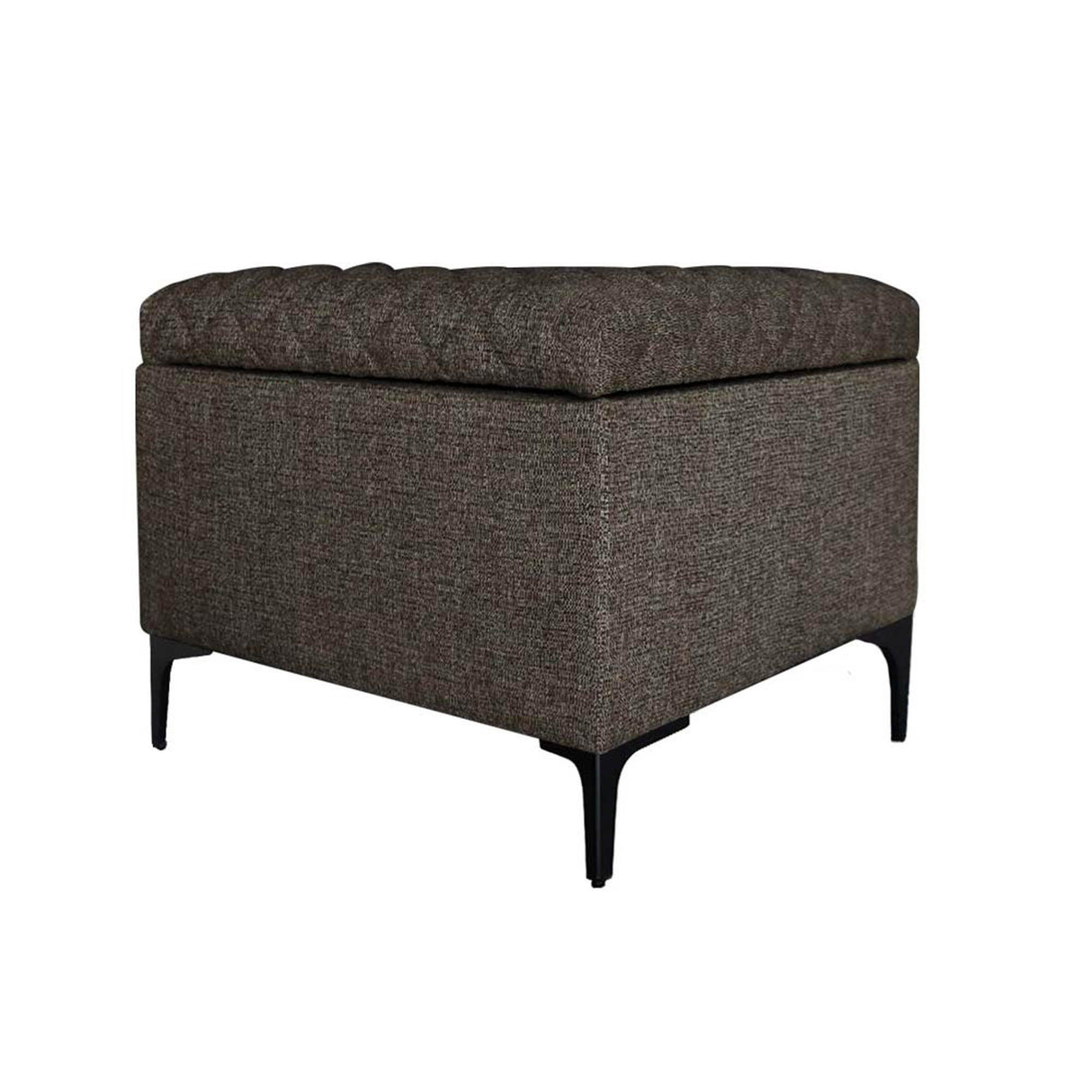 LH Home Reece Storage Ottoman - Medium Brown