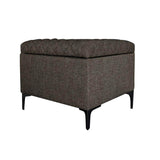 LH Home Reece Storage Ottoman - Medium Brown