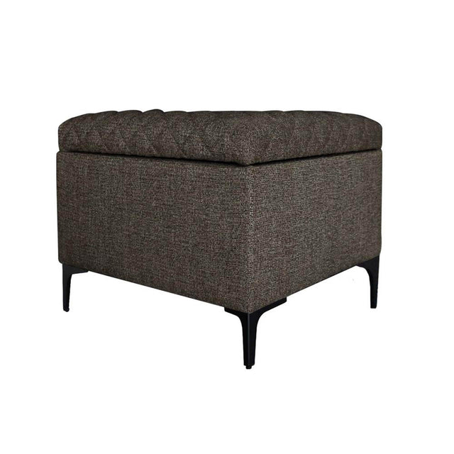 LH Home Reece Storage Ottoman - Medium Brown