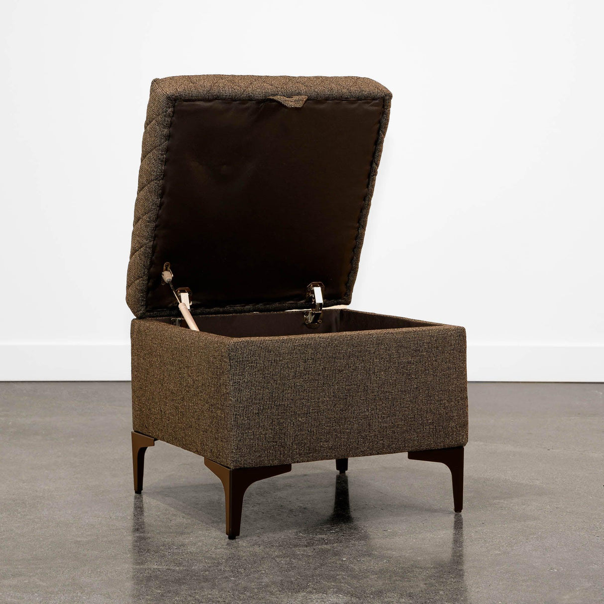 LH Home Reece Storage Ottoman - Medium Brown