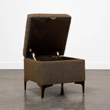 LH Home Reece Storage Ottoman - Medium Brown