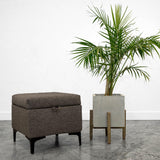 LH Home Reece Storage Ottoman - Medium Brown